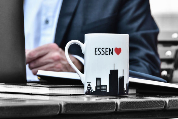 Kaffeetasse mit I love Stadt Essen